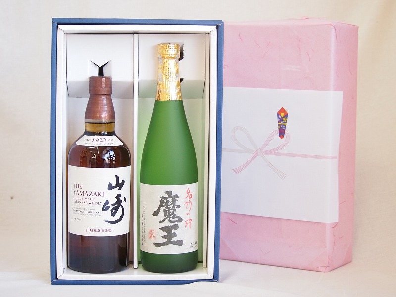 【最大2000円オフクーポン10日1:59迄】春の贈り物 感謝贈り物ボックス 洋酒焼酎2本セット（ウイスキー山崎700ml 芋焼酎魔王720ml）