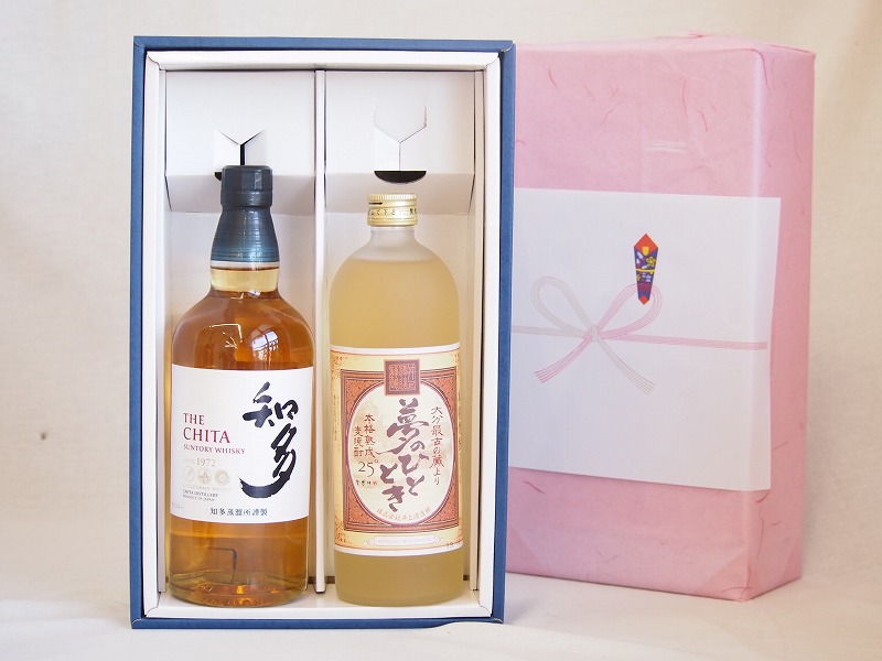 【最大2000円オフクーポン17日1:59迄】春の贈り物 感謝贈り物ボックス 洋酒焼酎2本セット（ウイスキー知多700ml 長期熟成麦焼酎夢のひととき720ml）