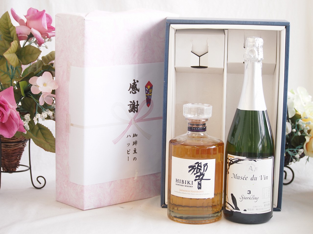 【最大2000円オフクーポン10日1:59迄】春の贈り物便り 感謝の贈り物ボックス 国産ウイスキー響と国産ワインセット(MdV オアシス3 白スパークリングワイン辛口(長野県)750ml響ジャパニーズハーモニー43度700ml