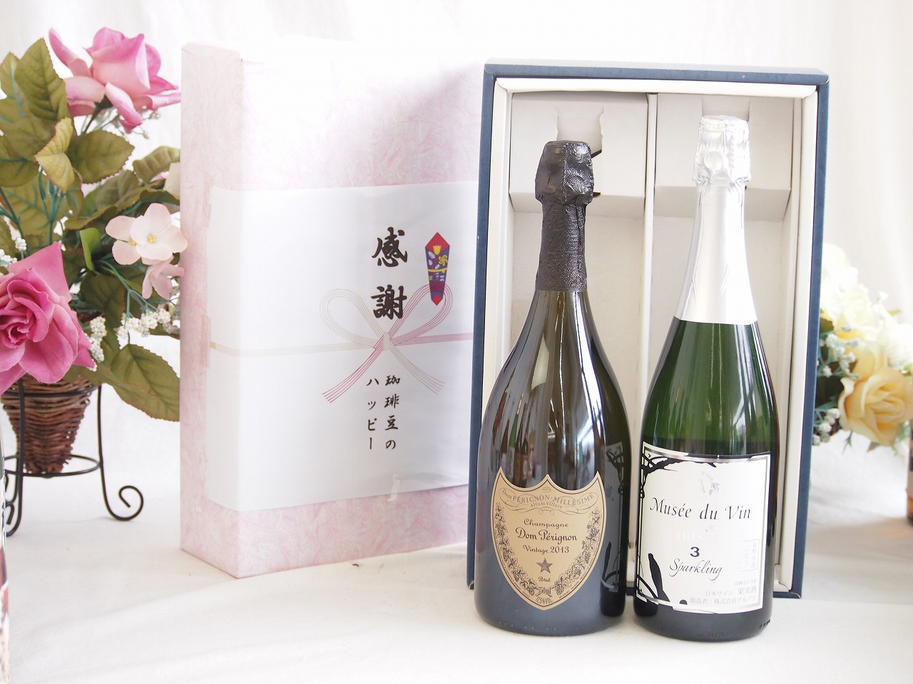 【最大2000円オフクーポン17日1:59迄】春の贈り物便り 感謝の贈り物ボックス 繊細な風味と泡立ちドンペリ白と国産ワイン2本セット(MdV オアシス3 白スパークリングワイン辛口(長野県)750mlシャンパン フランス シャンパーニュ 正規品ドンペリニヨン ドンペリ白 750ml