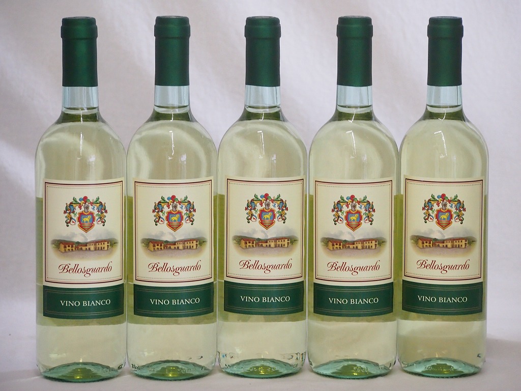 【最大2000円オフクーポン10日1:59迄】5本セット(イタリア白ワインbellosguardo VINO BLANCO) 750ml×5本