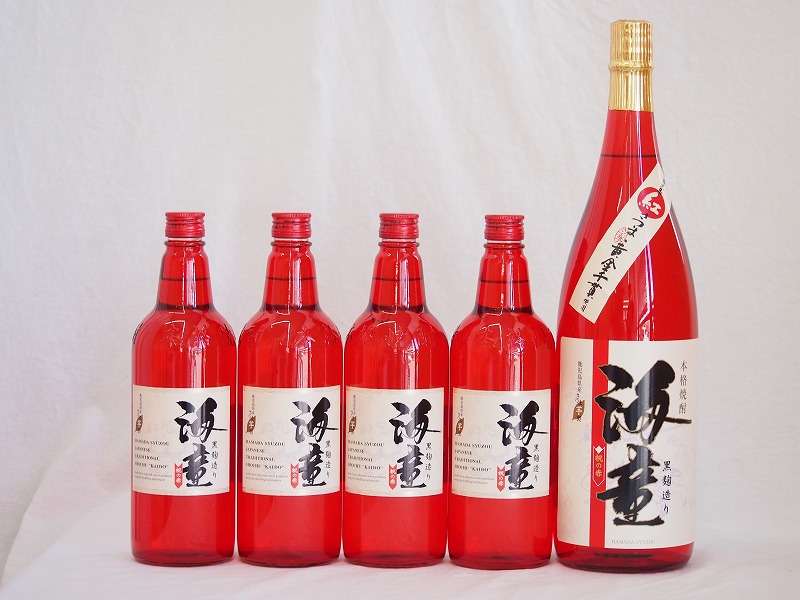 【最大2000円オフクーポン10日1:59迄】祝い赤セット 黒麹造り 海童 本格芋焼酎 濱田酒造(鹿児島県)720ml×4本 1800ml