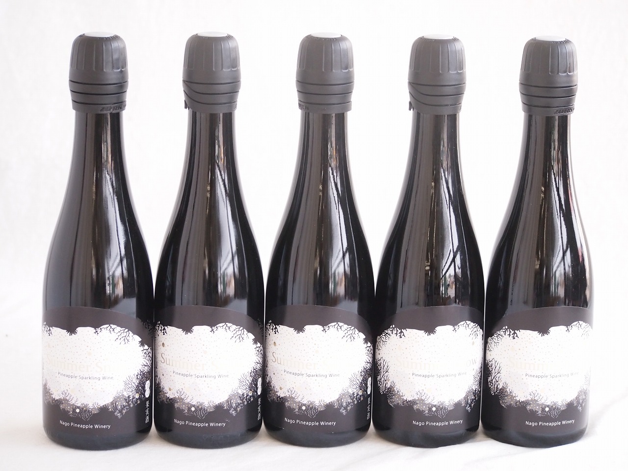 5本セット(名護パイナップルワイナリー サマースノー パイナップルスパークリングワイン甘口(沖縄県)) 375ml×5本