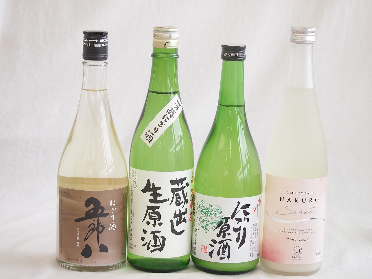 【最大2000円オフクーポン17日1:59迄】にごり酒五郎八飲み比べ4本セット(桃川にごり原酒(青森) HAKUROスイート純米うすにごり超甘口(新潟) 五郎八(新潟) 天一本醸造 蔵出し生原酒(三重県)) 720ml×4本