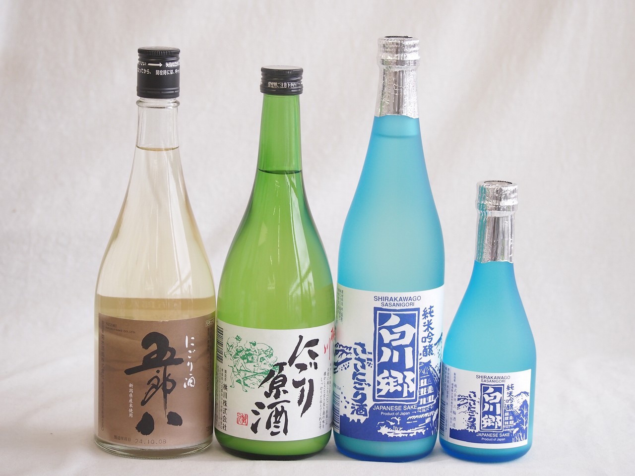 【最大2000円オフクーポン17日1:59迄】にごり酒五郎八飲み比べ4本セット(白川郷ささ純米吟醸まろやかな辛口(岐阜) 桃川にごり原酒(青森) 五郎八(新潟)) 720ml×3本 300ml×1本