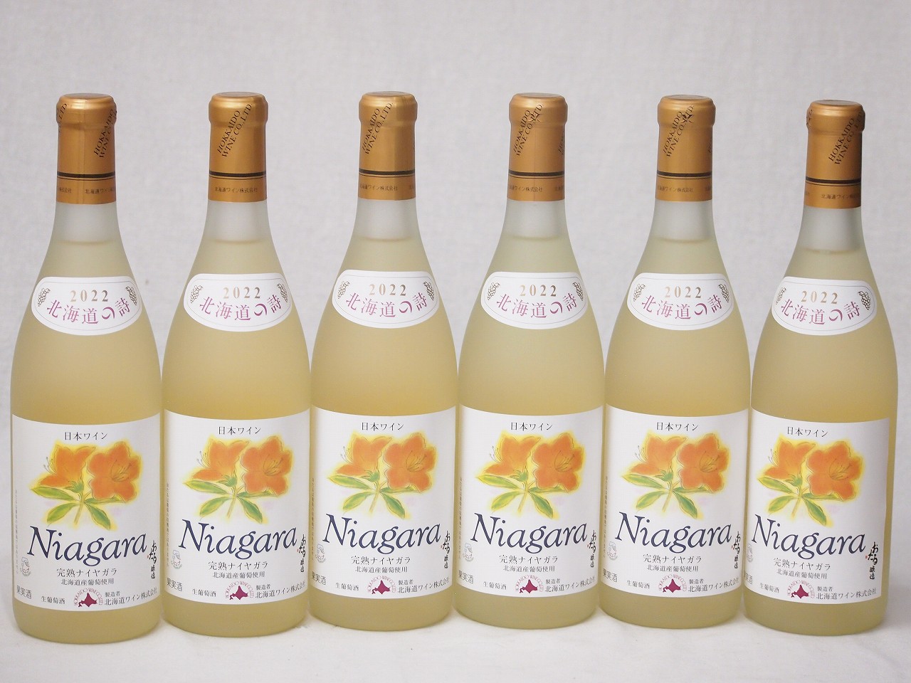 6本セット(おたる完熟ナイアガラ生葡萄酒 白ワイン甘口(北海道)) 720ml×6本