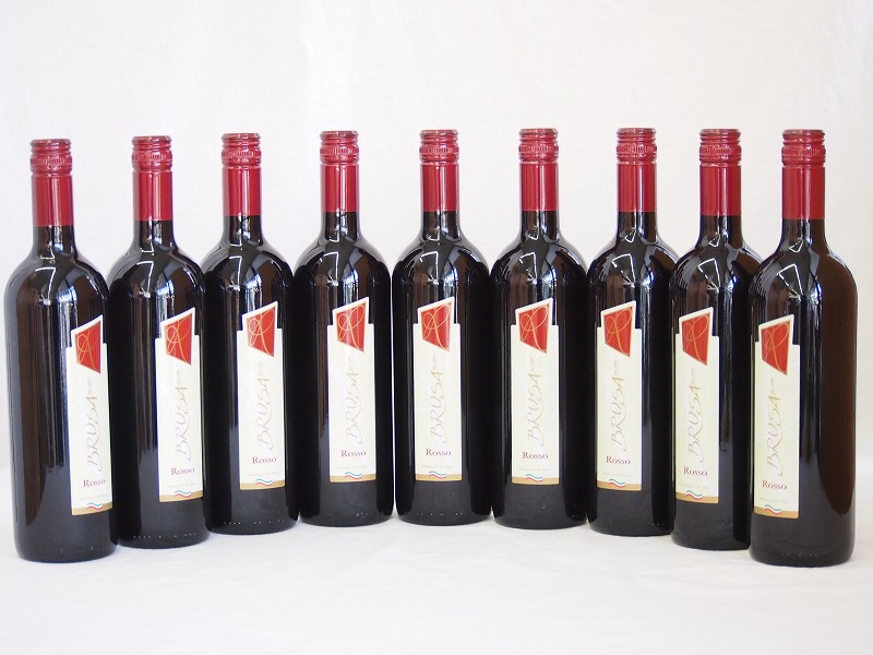 【最大2000円オフクーポン10日1:59迄】イタリア赤ワイン チェヴィコ　ブルーサ ロッソ 750ml×9