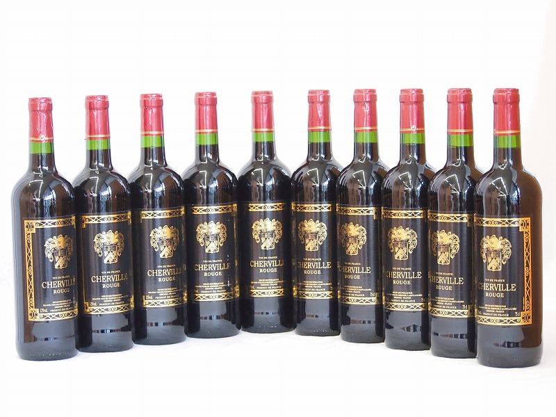 【最大2000円オフクーポン10日1:59迄】フランス赤ワイン シェルヴィーユ ・ルージュ 750ml×10