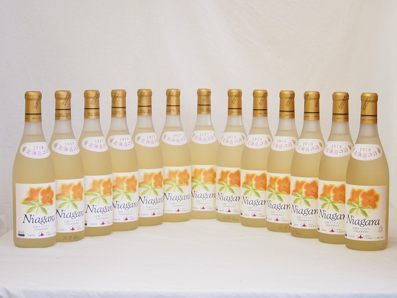 【最大2000円オフクーポン10日1:59迄】北海道産葡萄使用 完熟ナイアガラ白 甘口 720ml×13本
