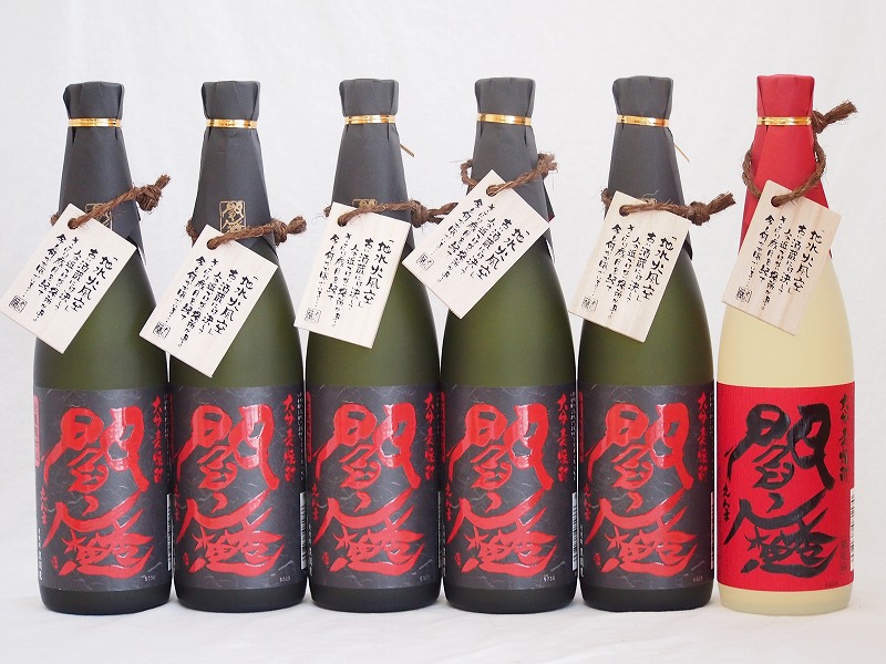 【最大2000円オフクーポン26日1:59迄】麦焼酎閻魔セット 全量麹仕込5本 樽熟成1本 老松酒造(大分県)720ml&times;6本｜贈り物本舗じざけや
