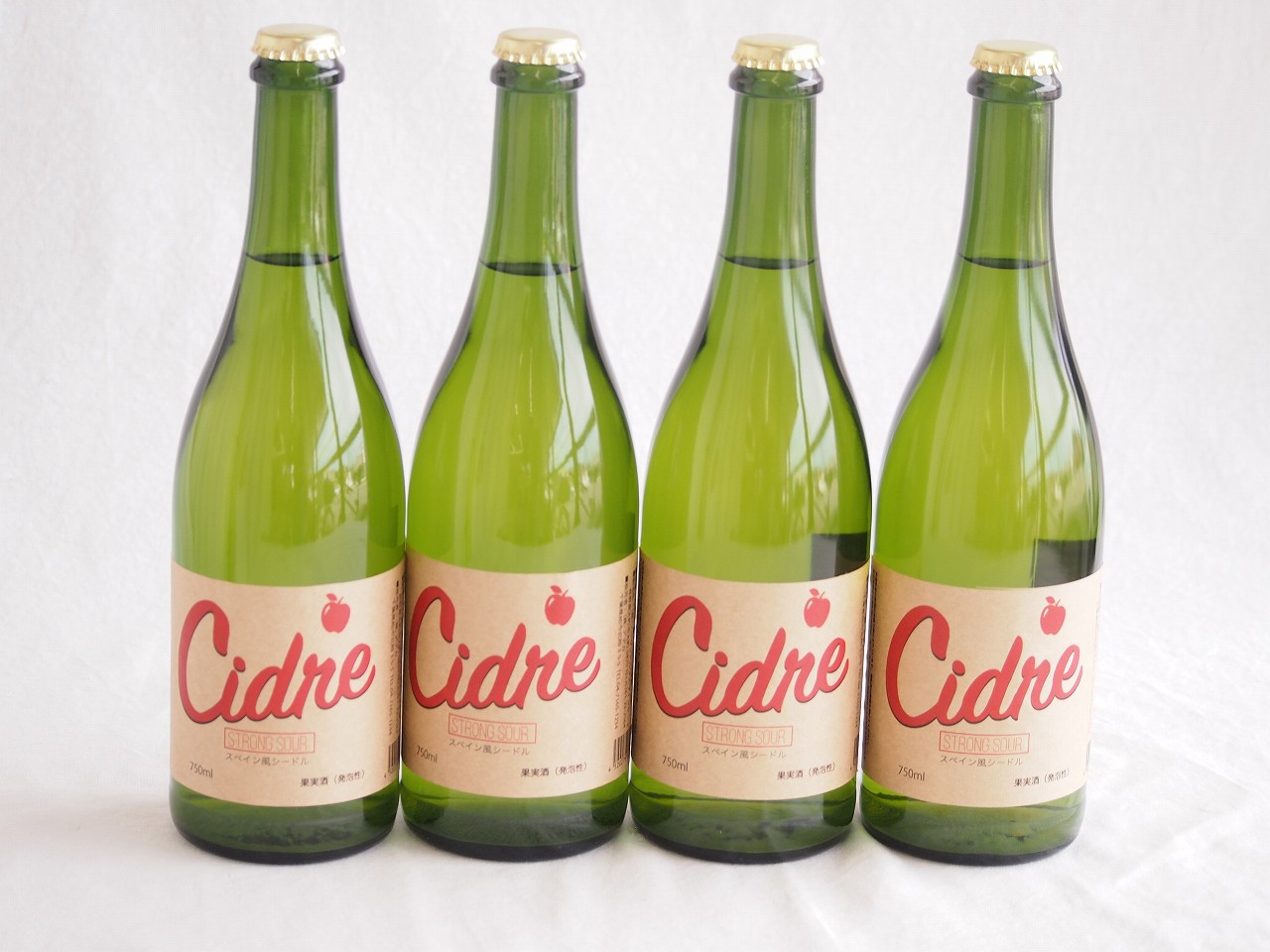 4本セット(長野県産りんご スペイン風シードル ストロングサワー 辛口) 750ml×4本