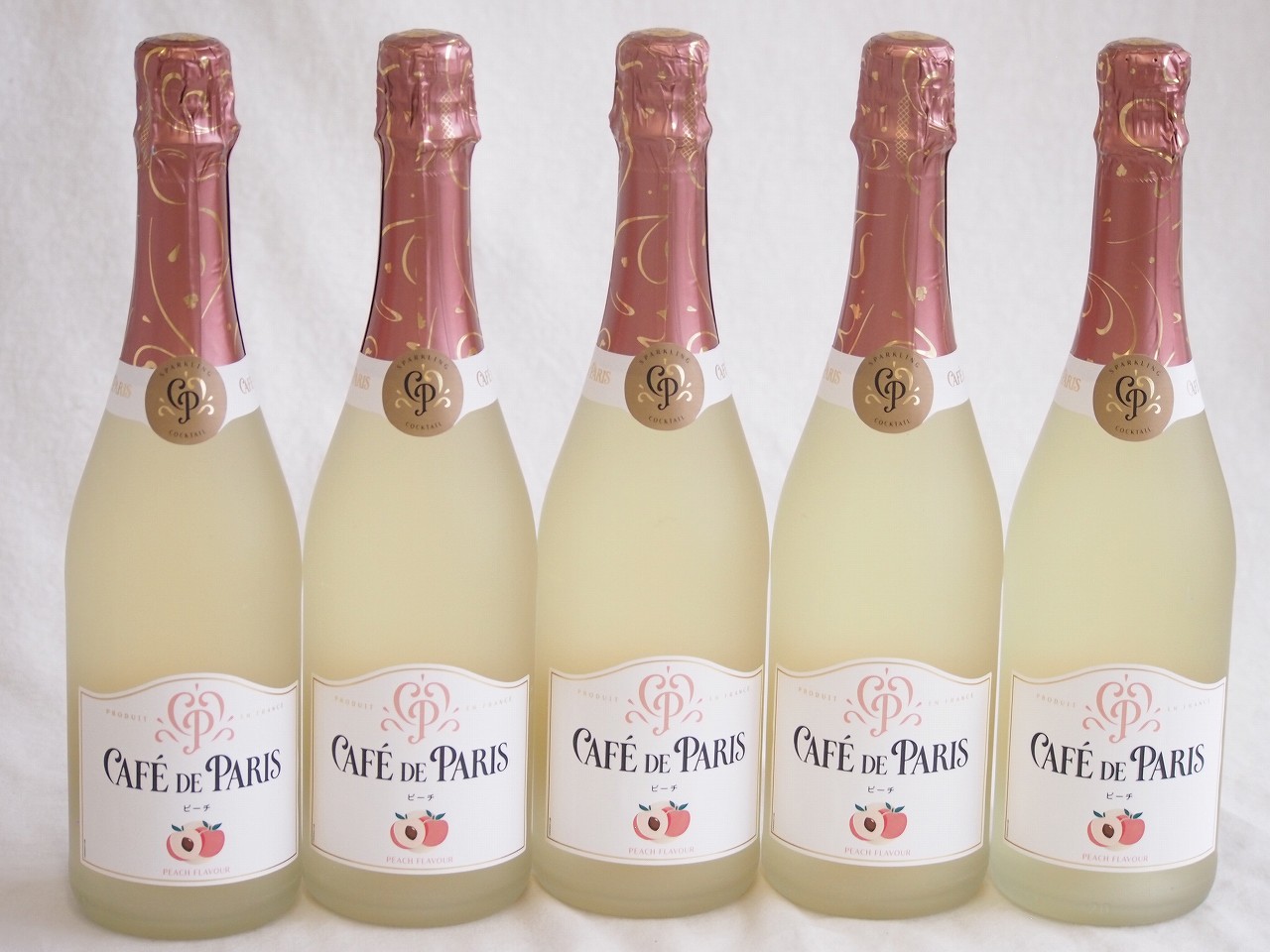 【最大2000円オフクーポン17日1:59迄】5本セット(カフェ・ド・パリ ピーチ スパークリングワイン(フランス)) 750ml×5本