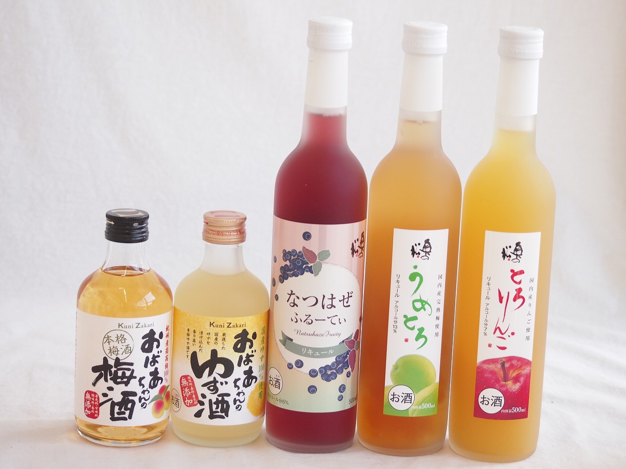 【最大2000円オフクーポン10日1:59迄】おばあちゃん梅酒飲み比べ5本セット(おばあちゃんのゆず酒 おばあちゃんの梅酒 日本酒ブレンド仕込とろりんご 日本酒ブレンド仕込うめとろ 日本酒ブレンド仕込なつはぜふるーてぃ) 300ml×2本 500ml×3本