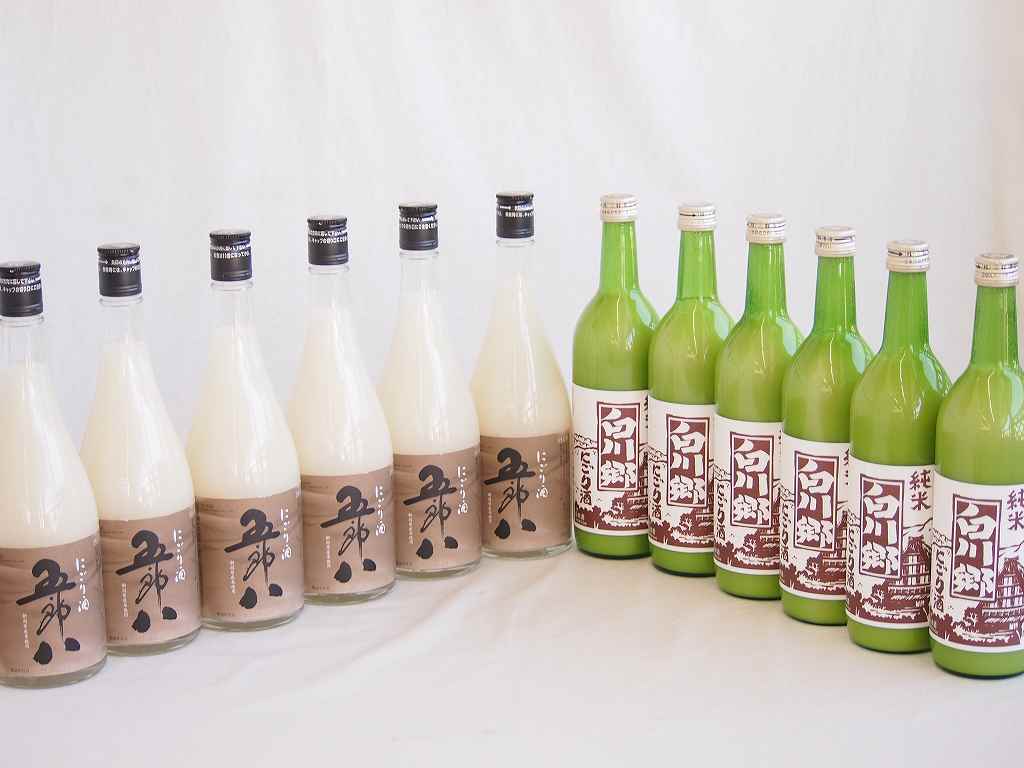 【最大2000円オフクーポン26日1:59迄】にごり酒12本セット(白川郷にごり純米(岐阜県) にごり酒五郎八(新潟県)) 720ml&times;12本｜贈り物本舗じざけや
