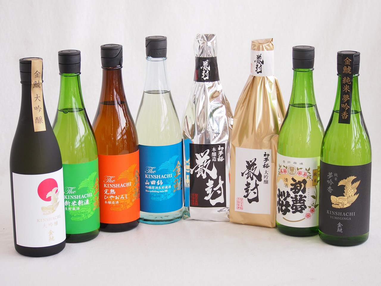【最大2000円オフクーポン10日1:59迄】贅沢な日本酒8本セット(金鯱初夢桜 厳封本醸造(愛知) 金鯱山田錦吟醸原酒生貯蔵(愛知) 金鯱完熟しやおろし(愛知) 金鯱新米新酒(愛知) 金鯱純米夢吟香(愛知) 金鯱初夢桜 純米(愛知) 金鯱初夢桜 厳封大吟醸(愛知) 金鯱大吟醸(愛知)) 720ml