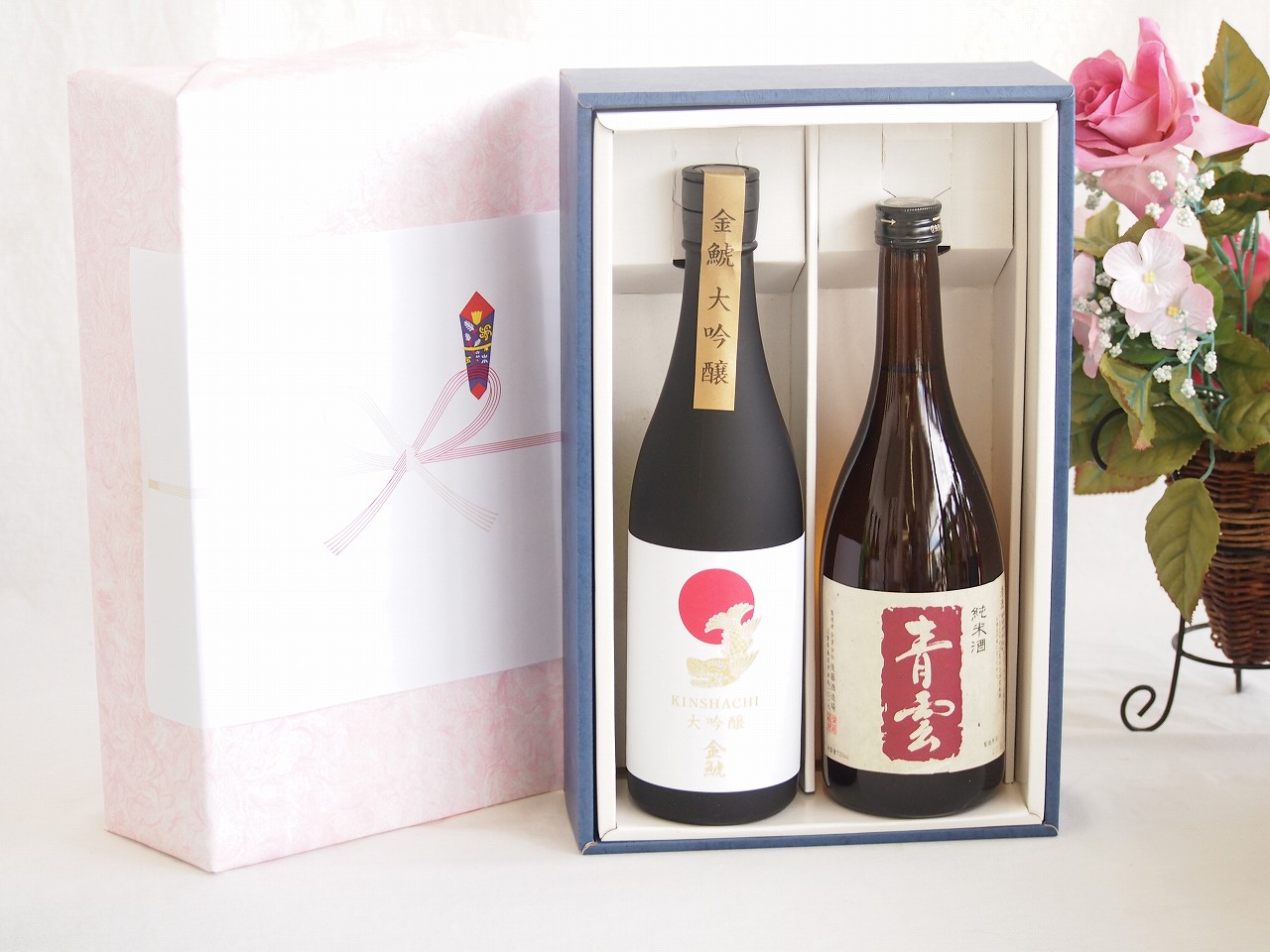 【最大2000円オフクーポン10日1:59迄】贅沢な日本酒感謝ボックス2本セット(金鯱大吟醸(愛知) 後藤酒造 青雲純米(三重)) 720ml×2本