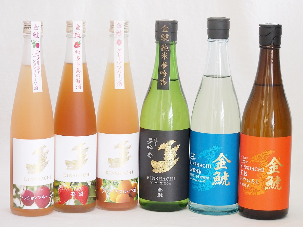 愛知県金鯱梅酒と日本酒6本セット(山田錦吟醸ブレンド グレープフルーツ酒 日本酒ブレンドパッションフルーツ 日本酒ブレンド苺酒 吟醸原酒生貯山田錦 純米夢吟香 完熟ひやおろし本醸造) 500ml×3本 720ml×3本