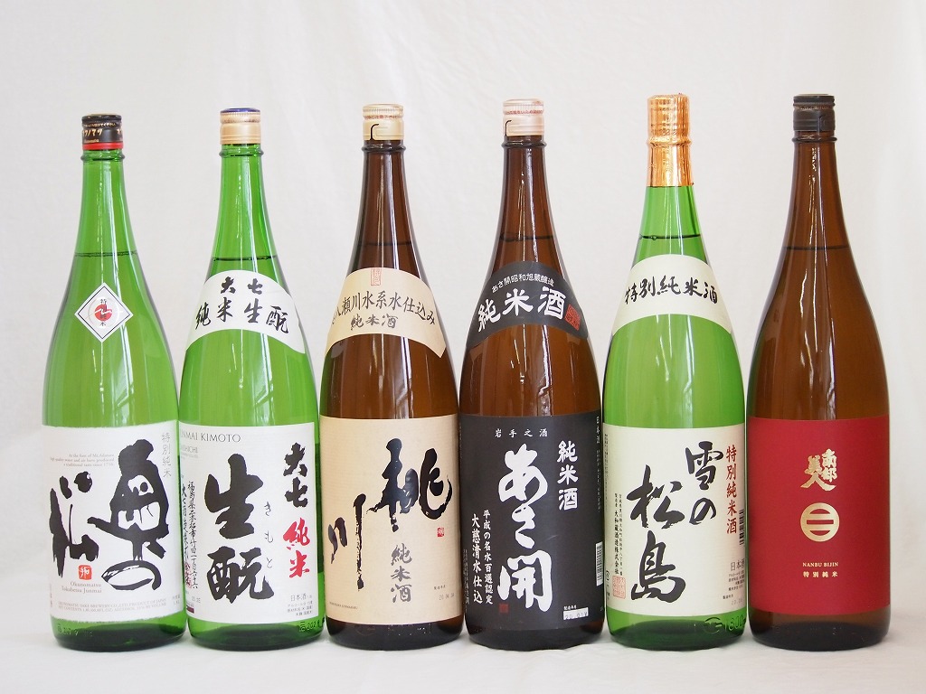 【最大2000円オフクーポン26日1:59迄】東北勢日本酒6本セット(あさ開 昭和旭蔵 純米(岩手県) 奥の松 特別純米(福島県) 大七 生もと 純米(福島県) 南部美人 特別純米(岩手県) 桃川 純米(青森県) 雪の松島 特別純米(宮城県)) 1800ml×6本|贈り物本舗じざけや