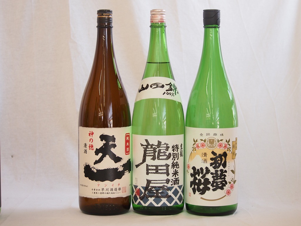 日本酒納得3本セット(早川酒造 天一純米(三重県) 金鯱 初夢桜 純米 東龍 龍田屋 特別純米(愛知県)) 1800ml×3本 6,986円