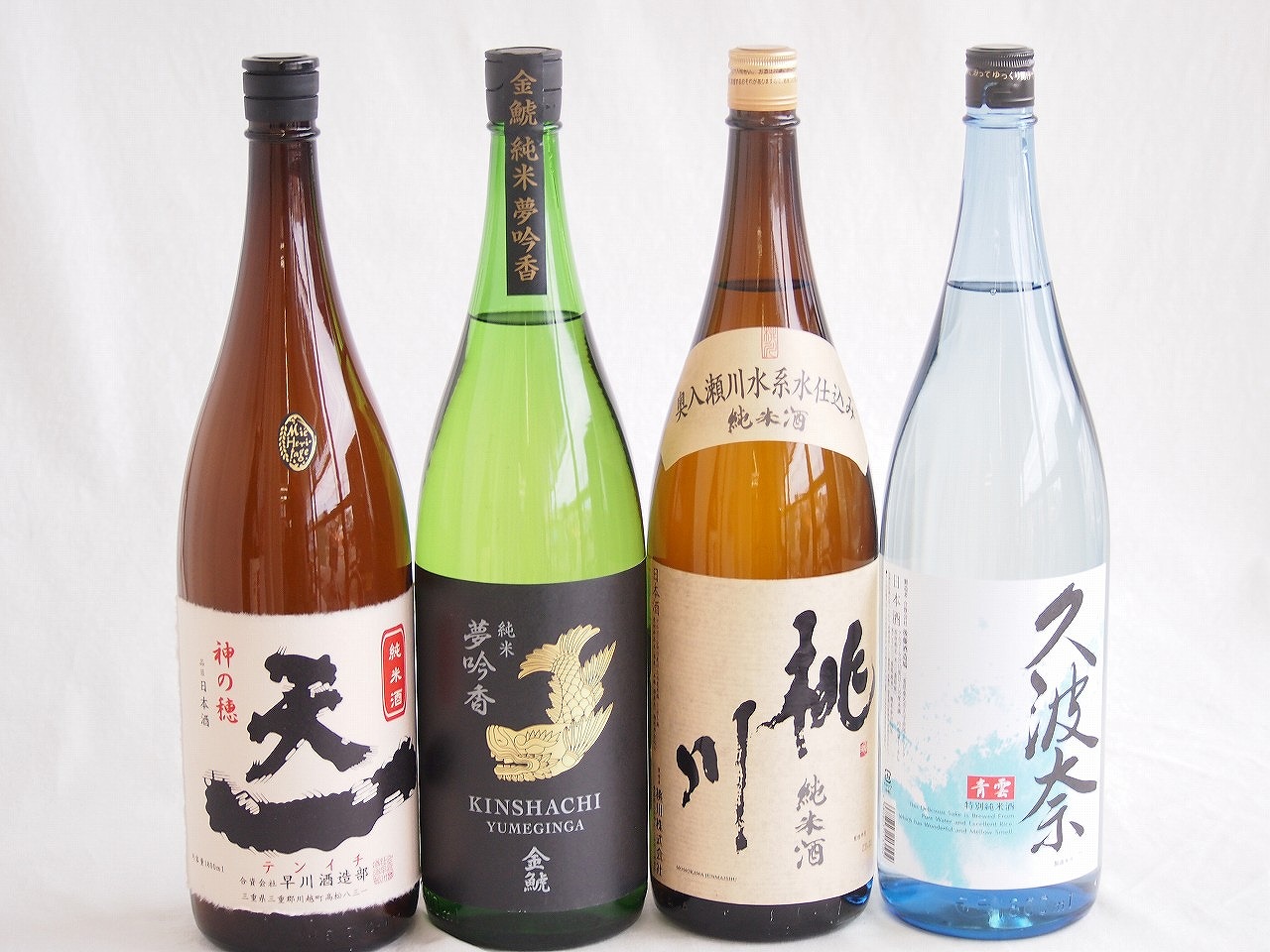 米の旨味よい日本酒4本セット(早川酒造部天一 純米酒 (三重県) 桃川 純米酒 (青森県) 金しゃち酒造金鯱 夢吟香 純米酒 (愛知県) 後藤酒造場久波奈 青雲 特別純米酒 (三重県)) 1800ml×4本