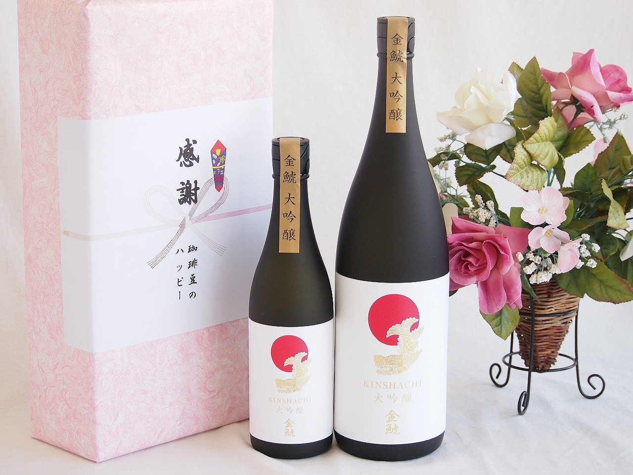 【最大2000円オフクーポン26日1:59迄】日本酒地酒感謝の贈り物ボックス2本セット(金鯱大吟醸(愛知県)) 720ml×1本 1800ml×1本|贈り物本舗じざけや