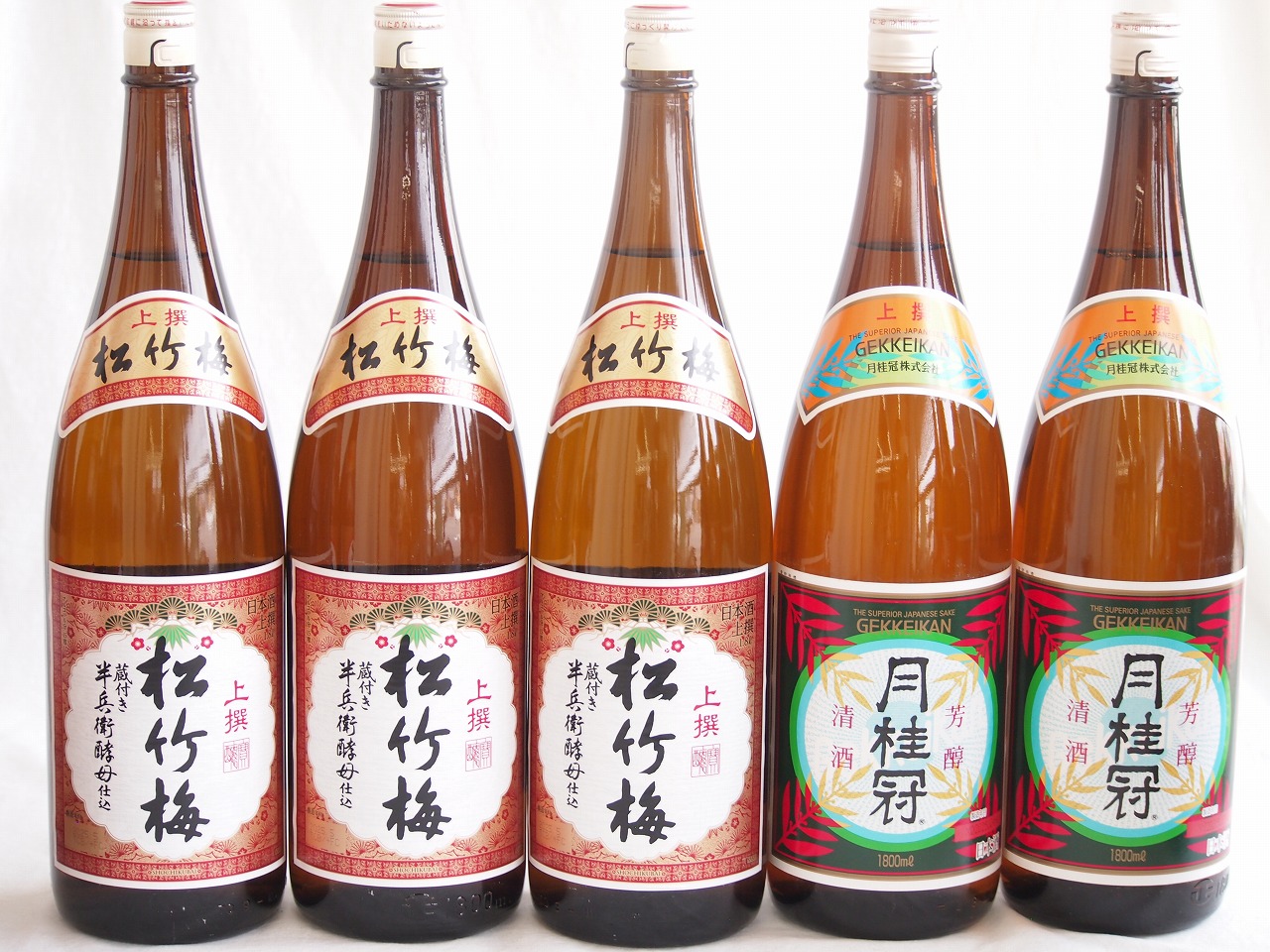 祝い酒日本酒 5本セット(月桂冠 上撰 清酒(京都府) 松竹梅 上撰 清酒(兵庫県)) 1800ml×5本