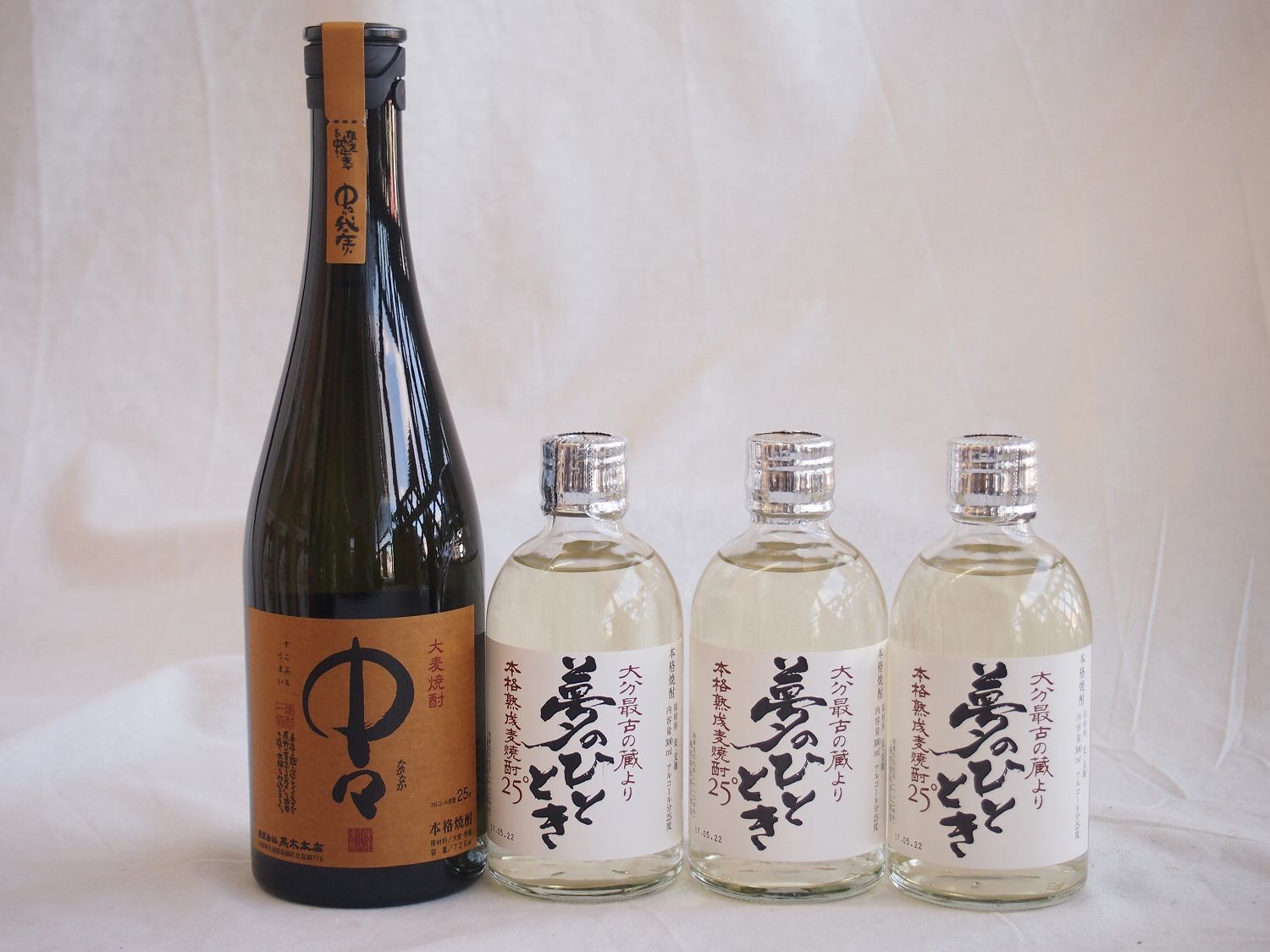 麦焼酎厳選4本セット 中々720ml 熟成麦焼酎 夢のひととき300ml×3本(宮崎県 大分県)