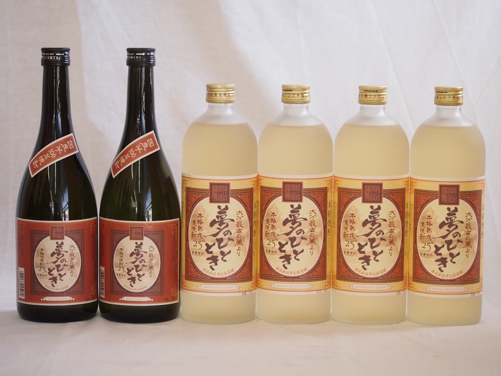 大分県最古の蔵元井上酒造 夢のひととき飲み比べ6本セット(本格芋焼酎23度2本 熟成麦焼酎4本)720ml×6本