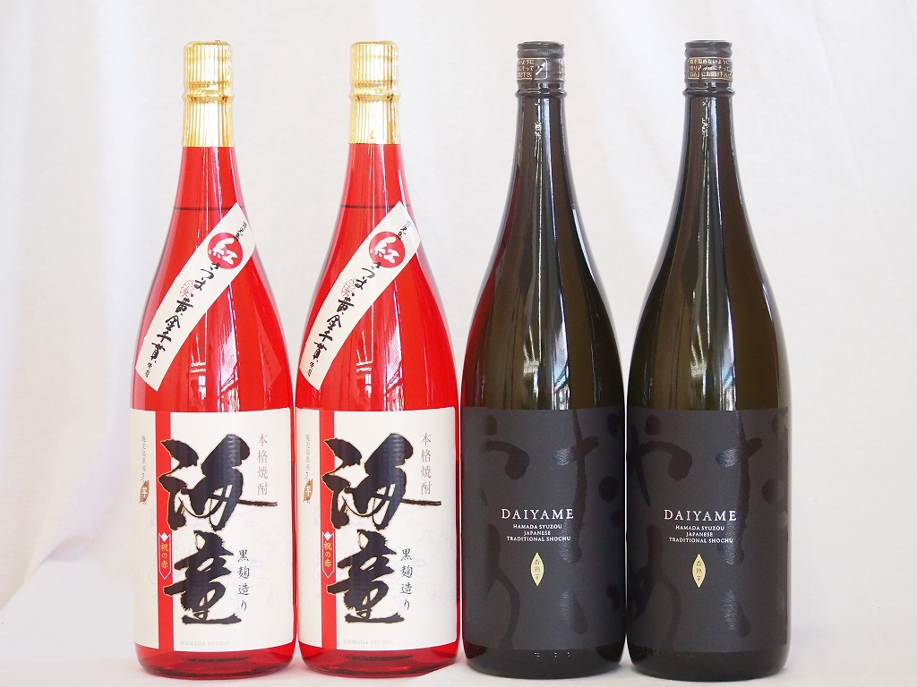 お祝い芋焼酎飲み比べ4本セット 黒麹海童2本 だいやめ2本(鹿児島県) 1800ml×4本