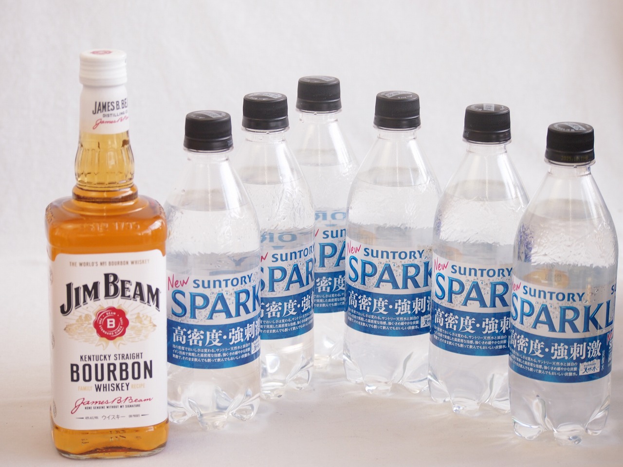 【最大2000円オフクーポン10日1:59迄】家飲みを、バーカウンターへ ハイボールウイスキー7本セット(ジムビーム40度(アメリカ) サントリー天然水スパークリング) 700ml×1本 500ml×6本