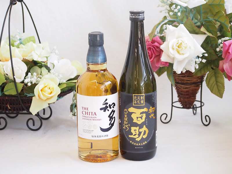 贈り物ギフト ジャパニーズウイスキーと本格麦焼酎対決セット 知多700ml初代 百助25&deg;(大分県)720ml｜贈り物本舗じざけや