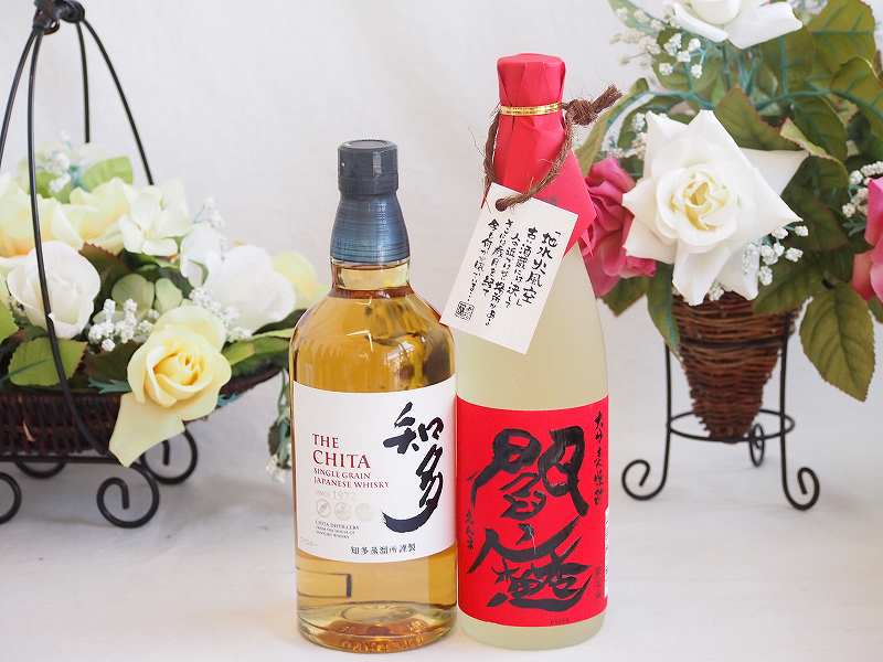 【最大2000円オフクーポン17日1:59迄】贈り物ギフト ジャパニーズウイスキーと本格麦焼酎対決セット 知多700ml閻魔 25°(大分県)720ml