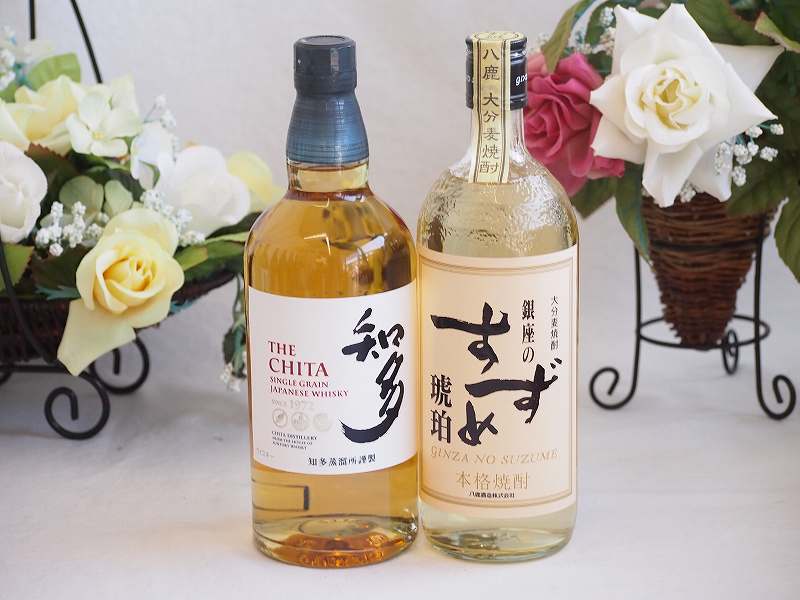 【最大2000円オフクーポン17日1:59迄】贈り物ギフト ジャパニーズウイスキーと本格麦焼酎対決セット 知多700ml銀座のすずめ 琥珀25°(大分県)720ml 8,125円