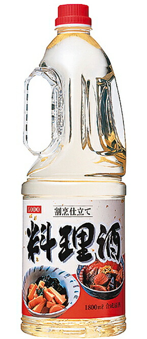 ［料理酒］２ケースまで同梱可★<br>割烹仕立て料理酒　１．８ＬＰＥＴ　１ケース６本入り　<br>（１８００ｍｌ）（ハンディーペット）（ゴードー）（ＧＯＤＯ）（合同酒精）