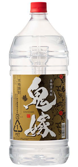 ［芋焼酎］１ケースで１梱包★ ２５度　鬼嫁（芋）　４ＬＰＥＴ　１ケース４本入り　 （４０００ｍｌ）（４リットル）岩川醸造