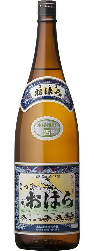 ［芋焼酎］１ケースで１梱包★２５度　さつまおはら　１．８Ｌ瓶　１ケース６本入り　（１８００ｍｌ）（本格焼酎）本坊酒造株式会社｜リカー問屋マキノ