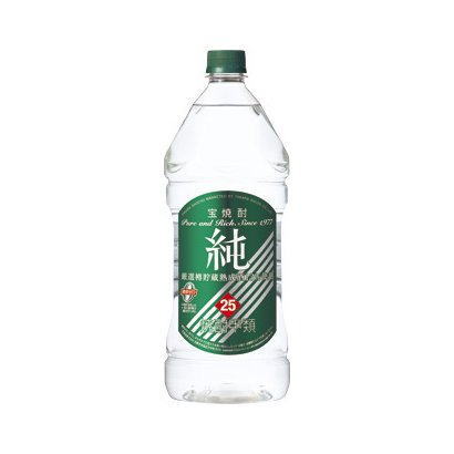 ［焼酎甲類］１ケースで１梱包★ 宝焼酎　２５度　純　２．７Ｌ　 １ケース６本入り　 （緑ラベル）（６本セット）（２７００ｍｌ）（ＰＥＴ）（エコペット）（宝焼酎）（タカラ）宝酒造