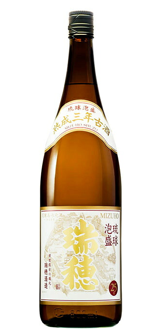 ［琉球泡盛］１ケースで１梱包★２５度　瑞穂熟成三年古酒　１．８Ｌ瓶　１ケース６本入り　（１升瓶・１８００ｍｌ）（２５％）（みずほ）（合同酒精）瑞穂酒造｜リカー問屋マキノ