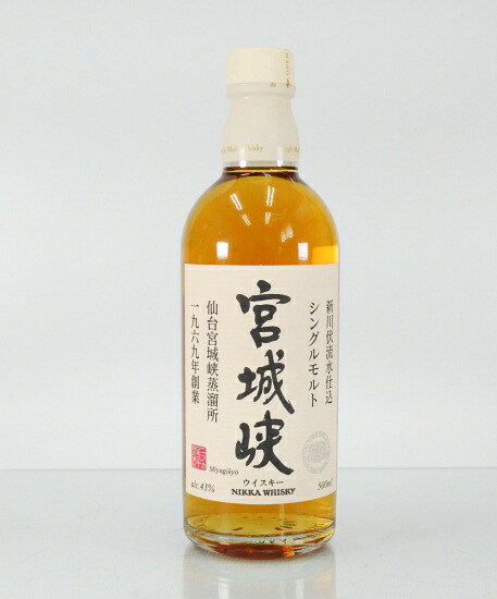 ニッカウイスキー シングルモルト 宮城峡 【新川伏流水仕込】43%500ml｜酒のスーパー足軽　店