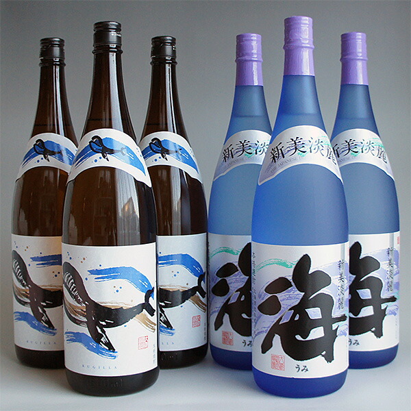 芋焼酎 飲み比べセット 海 うみ 1800ml 3本・くじらのボトル 白麹 1800ml 3本 計6本 段ボール 25度 大海酒造 ギフト対応不可|酒百花 昇栄丸