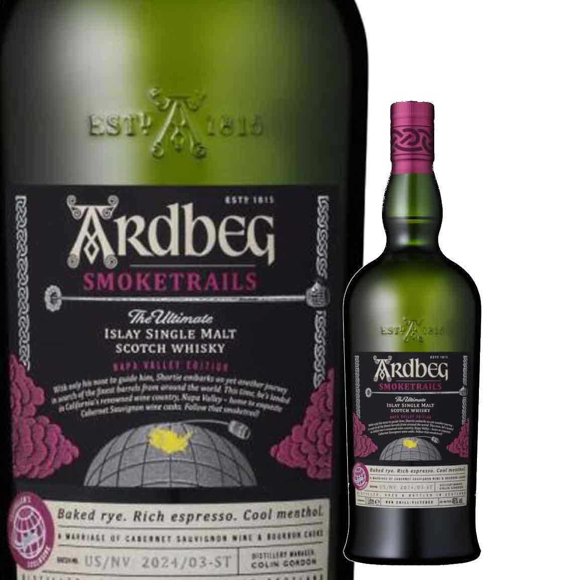アードベッグ スモークトレイルズ ナパヴァレー 1000ml 46度 シングルモルト スコッチ ウイスキー アイラ ARDBEG SMOKETRAILS NAPA VALLEY 1本 限定 免税 贈り物 ギフト プレゼント 記念日 誕生日 父の日 宅飲み 高級ウイスキー｜サケコレ