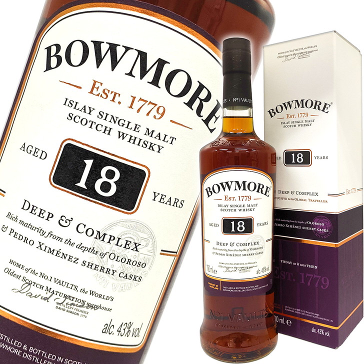 ボウモア 18年 ディープ コンプレックス 700ml 43度 箱入 並行 Bowmore 18 Year Old Deep Complex アイラ シングルモルト  スコッチ ウイスキー 洋酒 【94%OFF!】