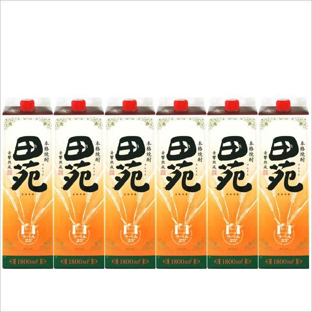 田苑 麦 パック 25度 1800ml×6本セット 麦焼酎 田苑酒造 ケース買い ※北海道・東北エリアは別途運賃が1000円発生します。|酒どんどん 店