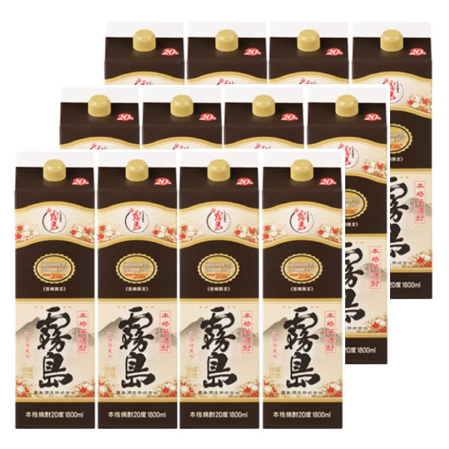 宮崎限定 霧島 パック 20度 1800ml×12本 芋焼酎 霧島酒造※北海道･東北エリアは別途運賃が1000円発生します。
