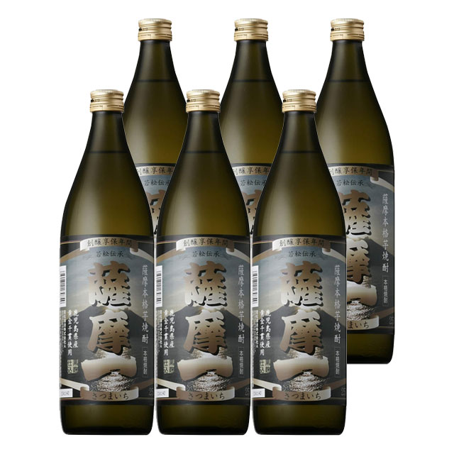 薩摩一 25度 900ml×6本 芋焼酎 若松酒造※北海道･東北エリアは別途運賃が1000円発生します。