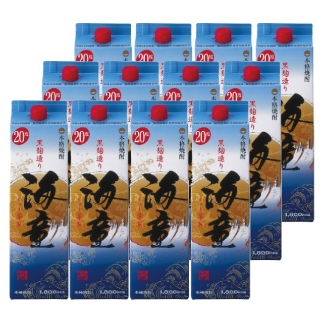海童(かいどう) 黒麹 パック 20度 1800ml&times;12本 芋焼酎 濱田酒造 鹿児島※北海道･東北エリアは別途運賃が1000円発生します。｜酒どんどん　店 14,136円