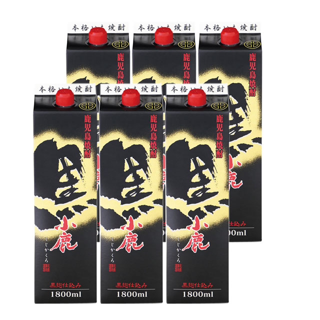 お買い得 小鹿 黒 パック 25度 1800ml×6本 ケース買い 芋焼酎 小鹿酒造 ※北海道・東北エリアは別途運賃が1000円発生します。