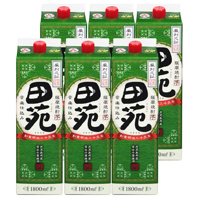 田苑 パック 25度 1800ml×6本 芋焼酎 田苑酒造※北海道・東北エリアは別途運賃が1000円発生します。