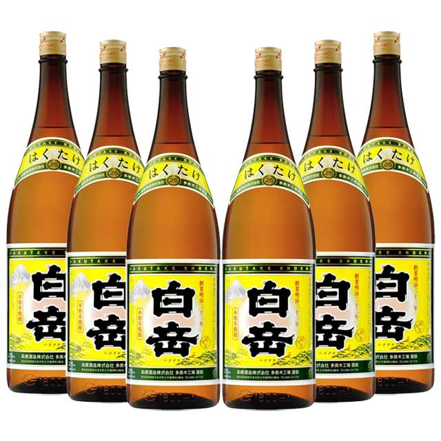 白岳 25度 1800ml瓶×6本 米焼酎 高橋酒造 球磨焼酎
