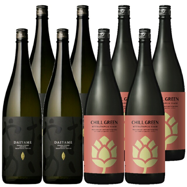 だいやめ・チルグリーン bitter&tropical 25度 1800ml×各4本 計8本 焼酎 濱田酒造※北海道・東北地区は、別途送料1000円が発生します。|酒どんどん 店
